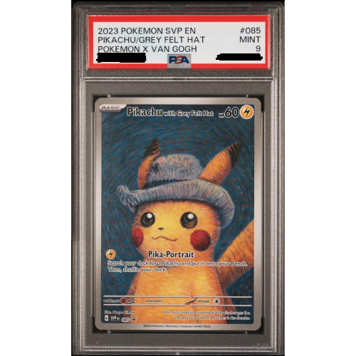 Pokemon - Pikachu With Grey Felt Hat/Pokemon x Van Gogh SV-P 085 PSA9 [ENG]
