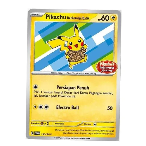 Pokémon Promo Card - Pikachu Berkemeja Batik 155/SV-P [IND]